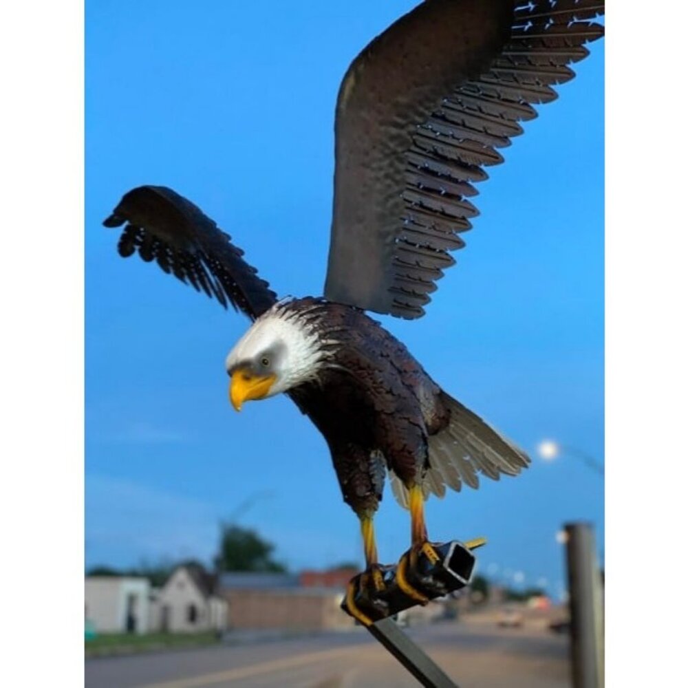 Bald Eagle Statue Outdoor Garden Sculpture Metal Yard Art Lawn Decorations